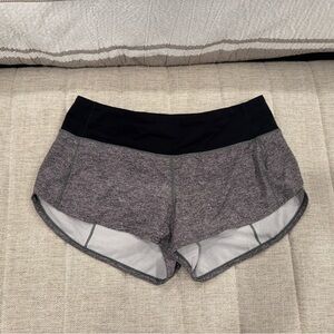 Lululemon Athletica Gray and Black Athletic Shorts
